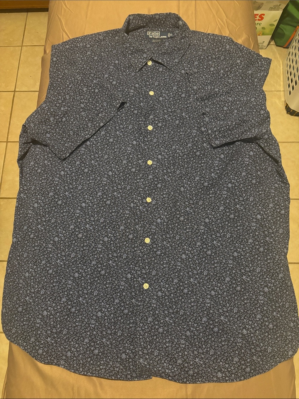 Polo by Ralph Lauren Navy Micro Floral Short-Sleeve Button-Down